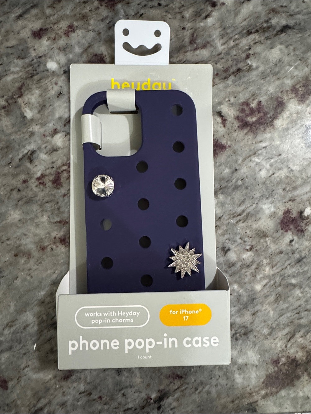 NEW heyday Navy Pop-In Phone Case with Charm Holes